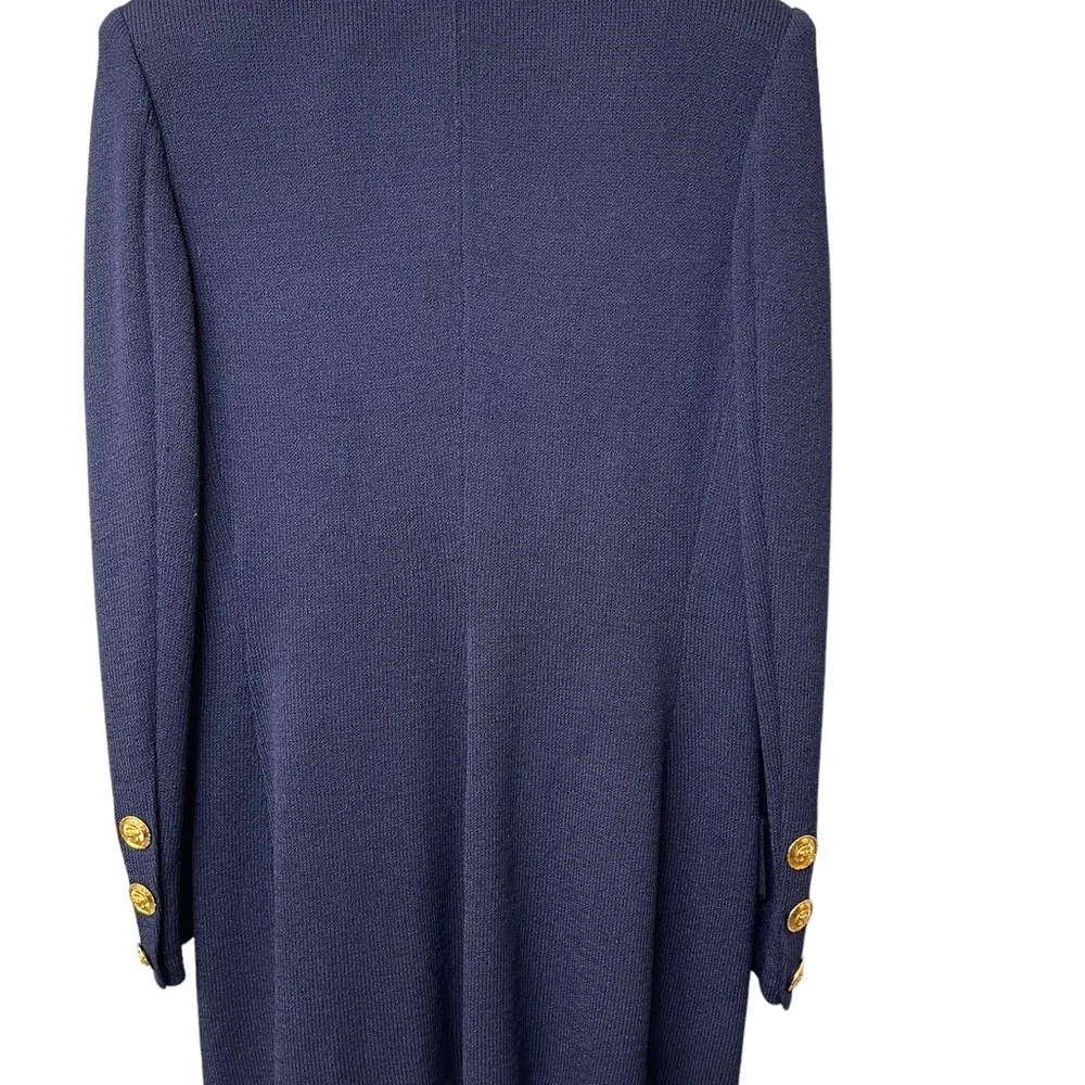 St. John collection Layered wool knit blue gold blazer/coat size 12 - Picture 6 of 16